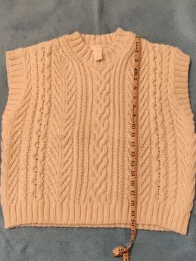 H&M Cream Cable Knit Sweater Vest